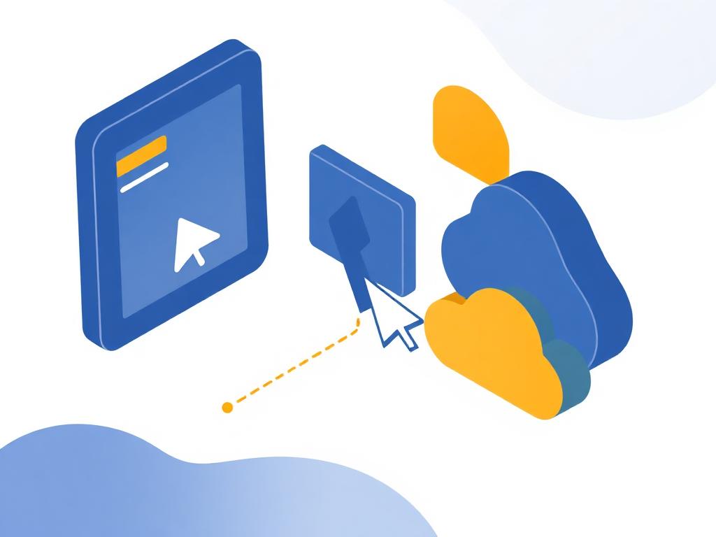 Ilustração isométrica de interfaces de software na nuvem