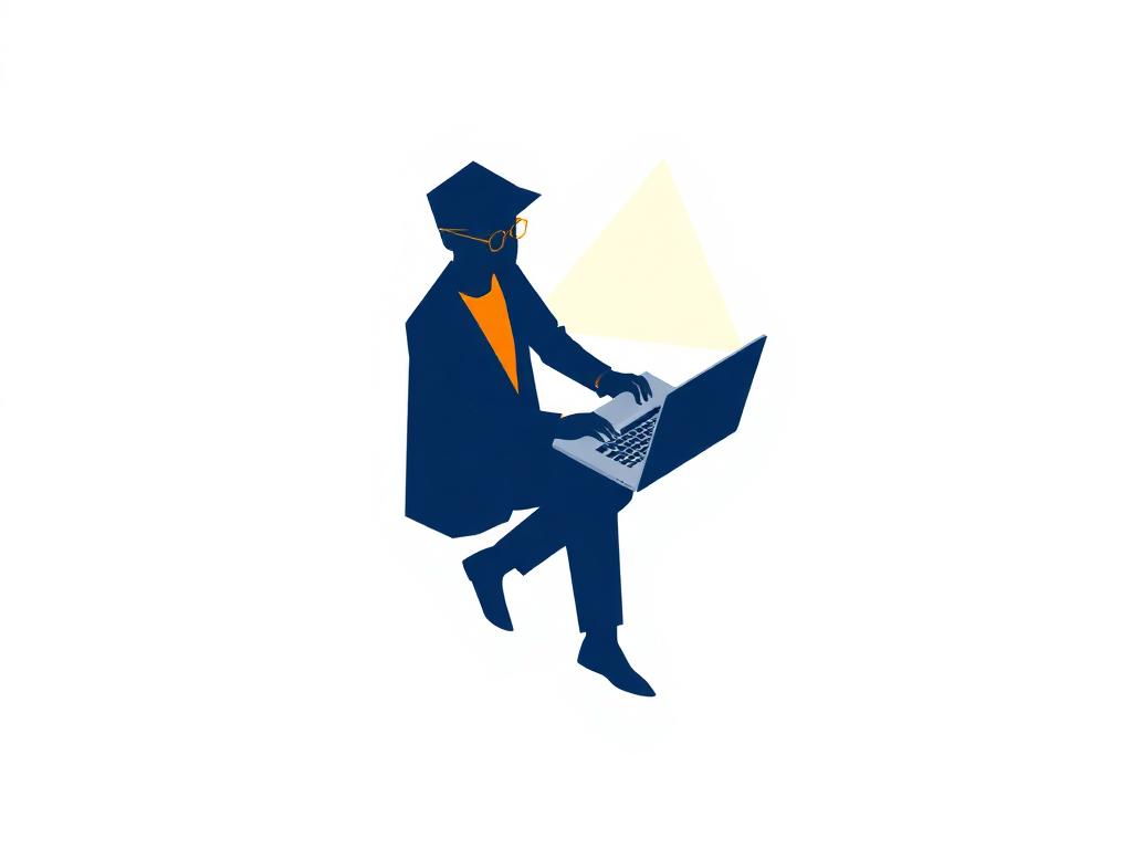 Ilustração de especialista trabalhando no laptop