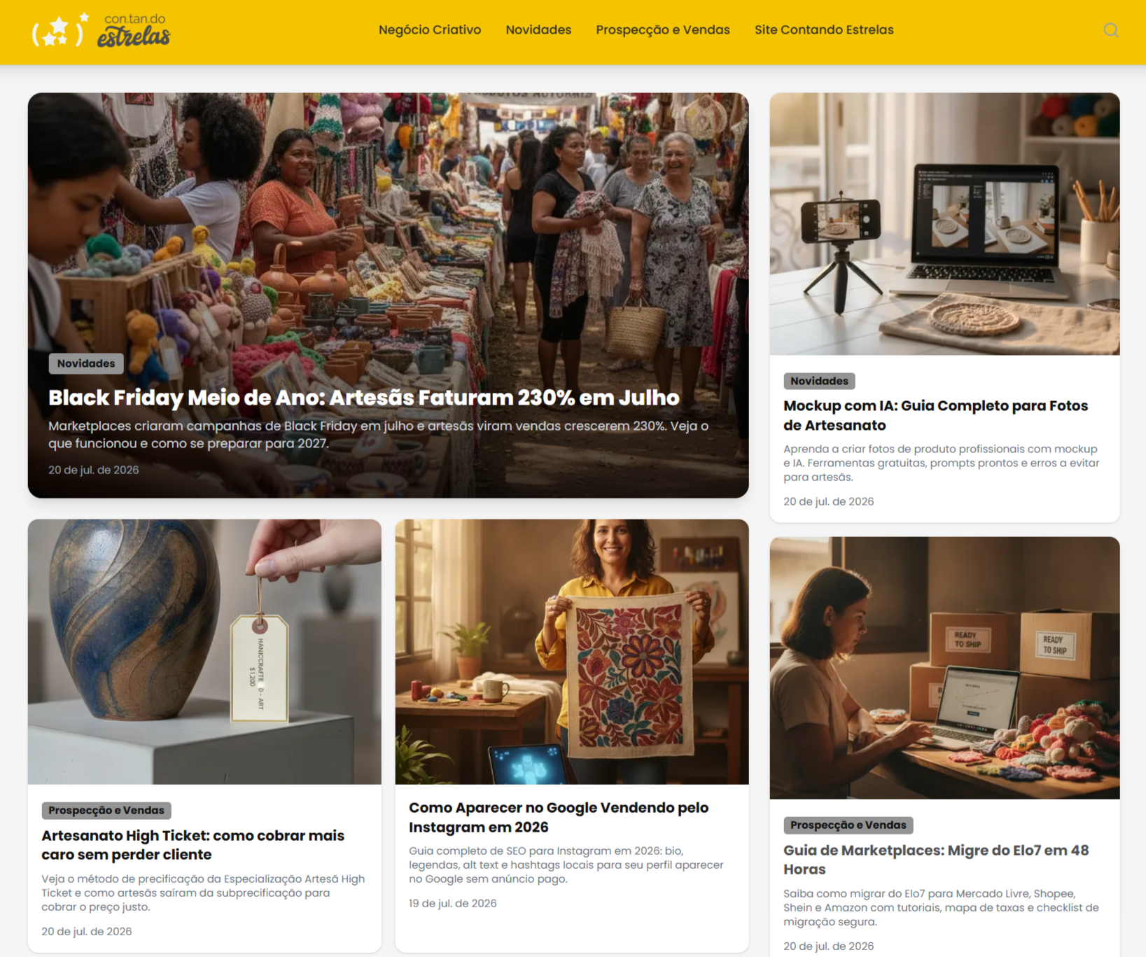 Blog da Contando Estrelas criado pela Findable