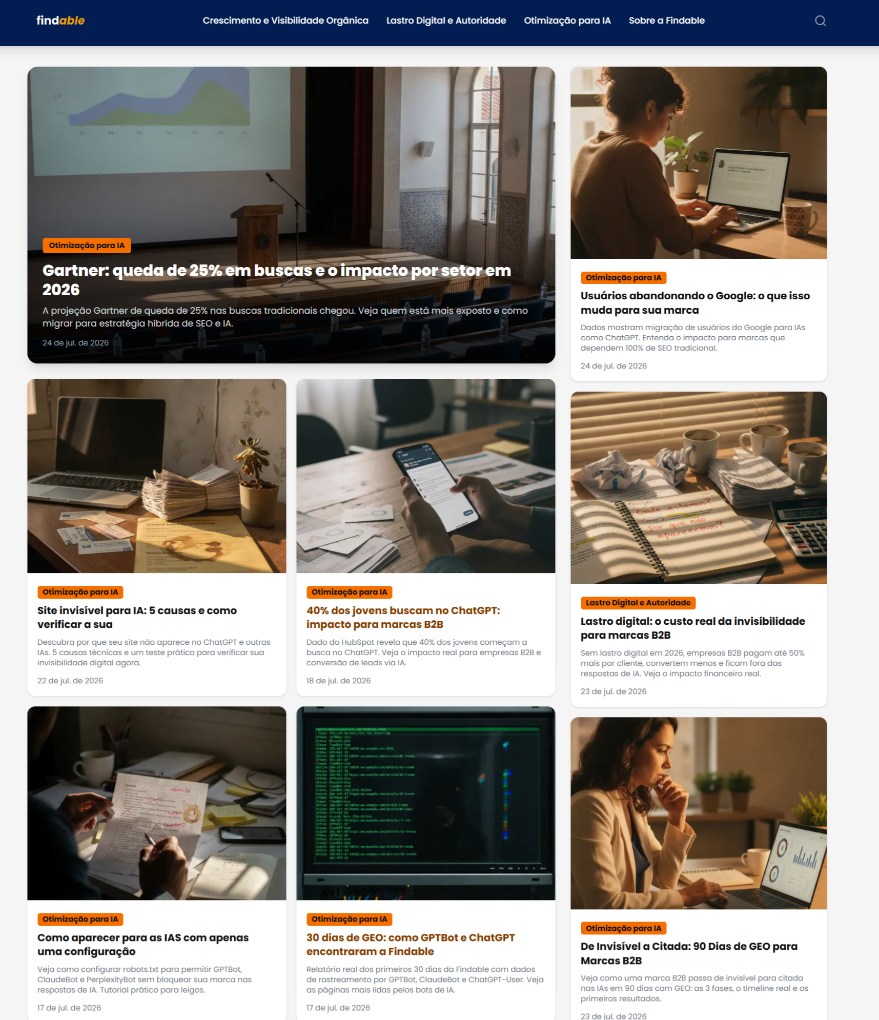 Blog da Findable criado pela Findable